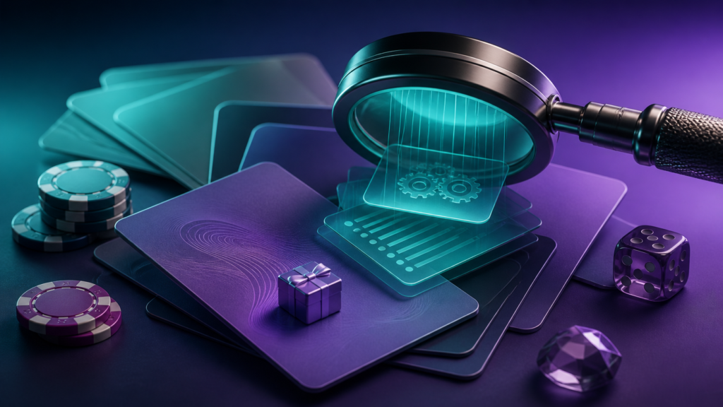 A decoder lens revealing conditions hidden in gaming promotion cards